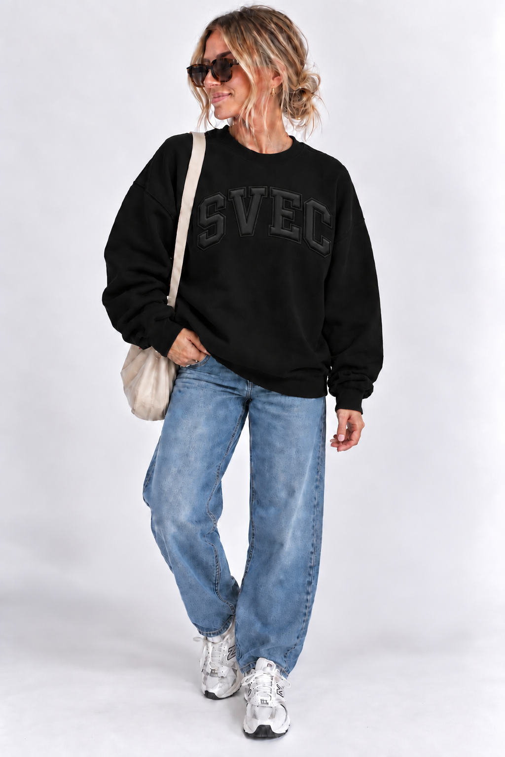 2026 SVEC EMBOSSED SWEATSHIRT - BLACK
