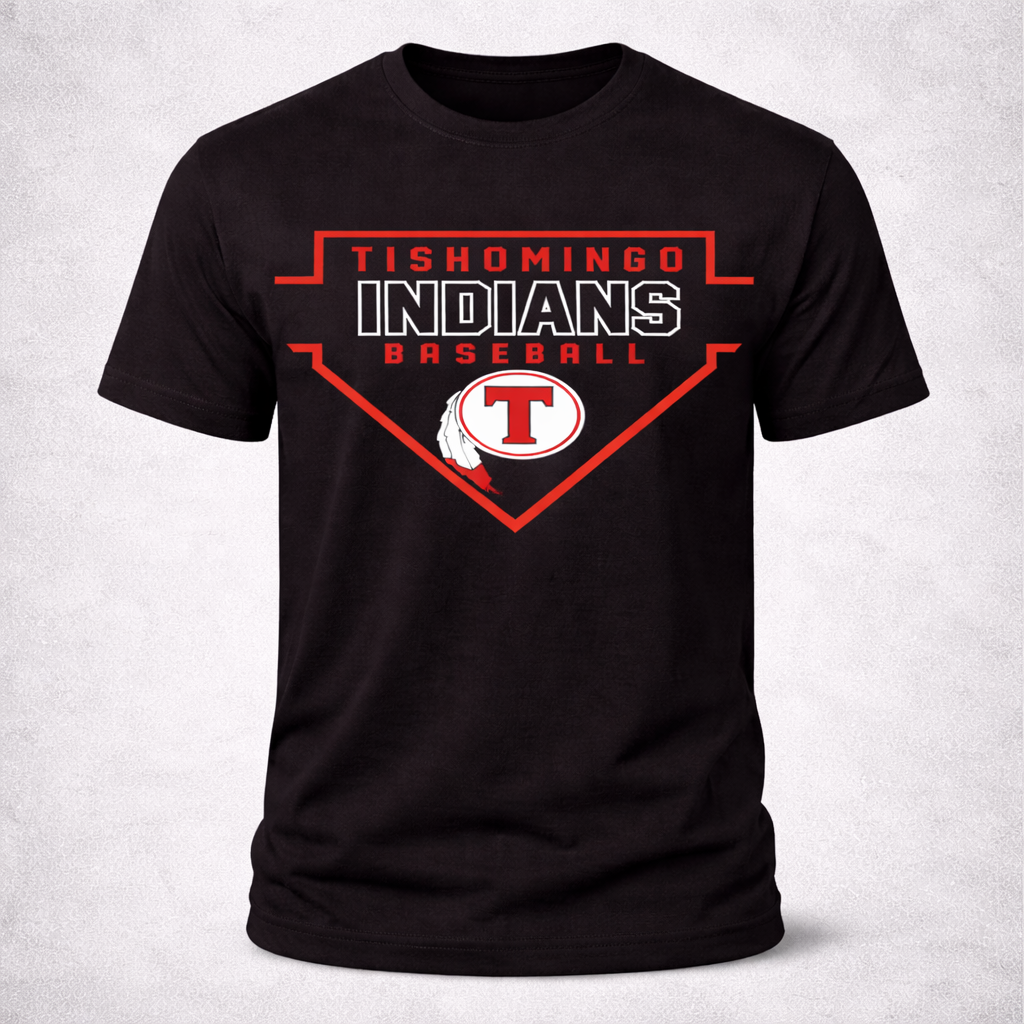 2026 TISHOMINGO INDIANS BASEBALL LOGO - BLACK
