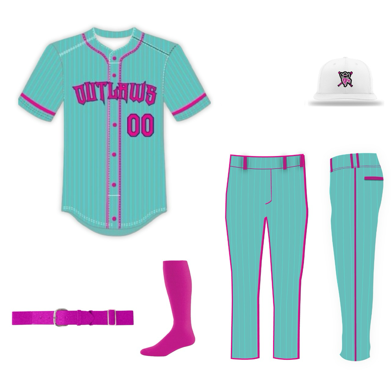 2025 OUTLAWS 10U BASEBALL - KEMP | FULL BUTTON JERSEY/PANTS/CAP/BELT/SOCK