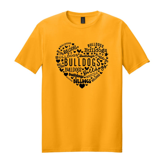 2025 CALERA BULLDOGS HEART - GOLD