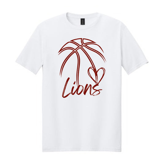 2025 Lions Basketball Distressed - White