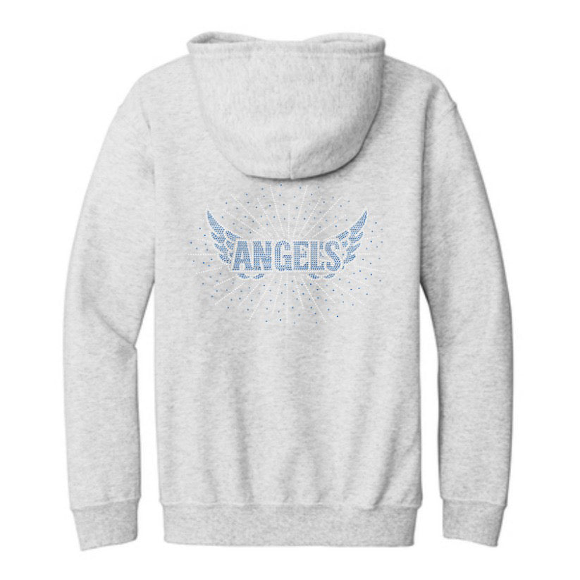 2026 ANGELS RHINESTONE - GREY | FULL ZIP JACKET