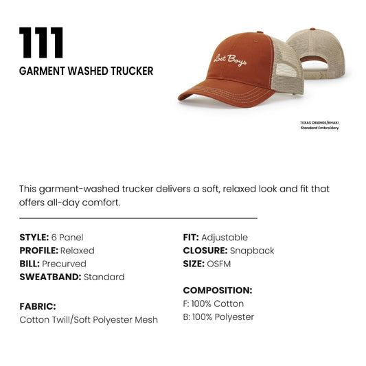 111 | Richardson Garment Washed Trucker