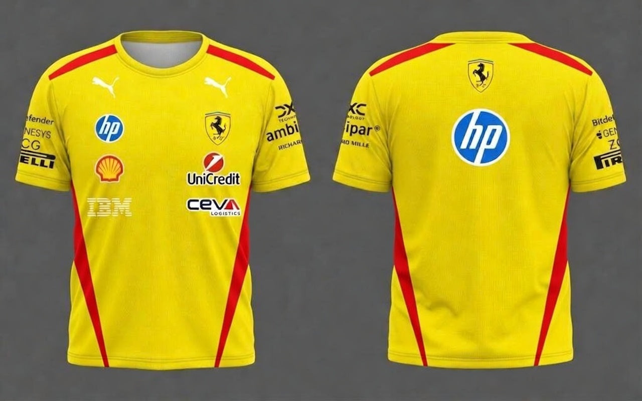 2026 FERRARI DRI-FIT SHIRT - YELLOW