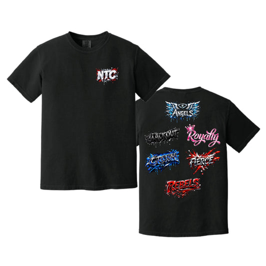2026 NORTH TEXAS CHEER GRAFFITI - BLACK | YOUTH TEE