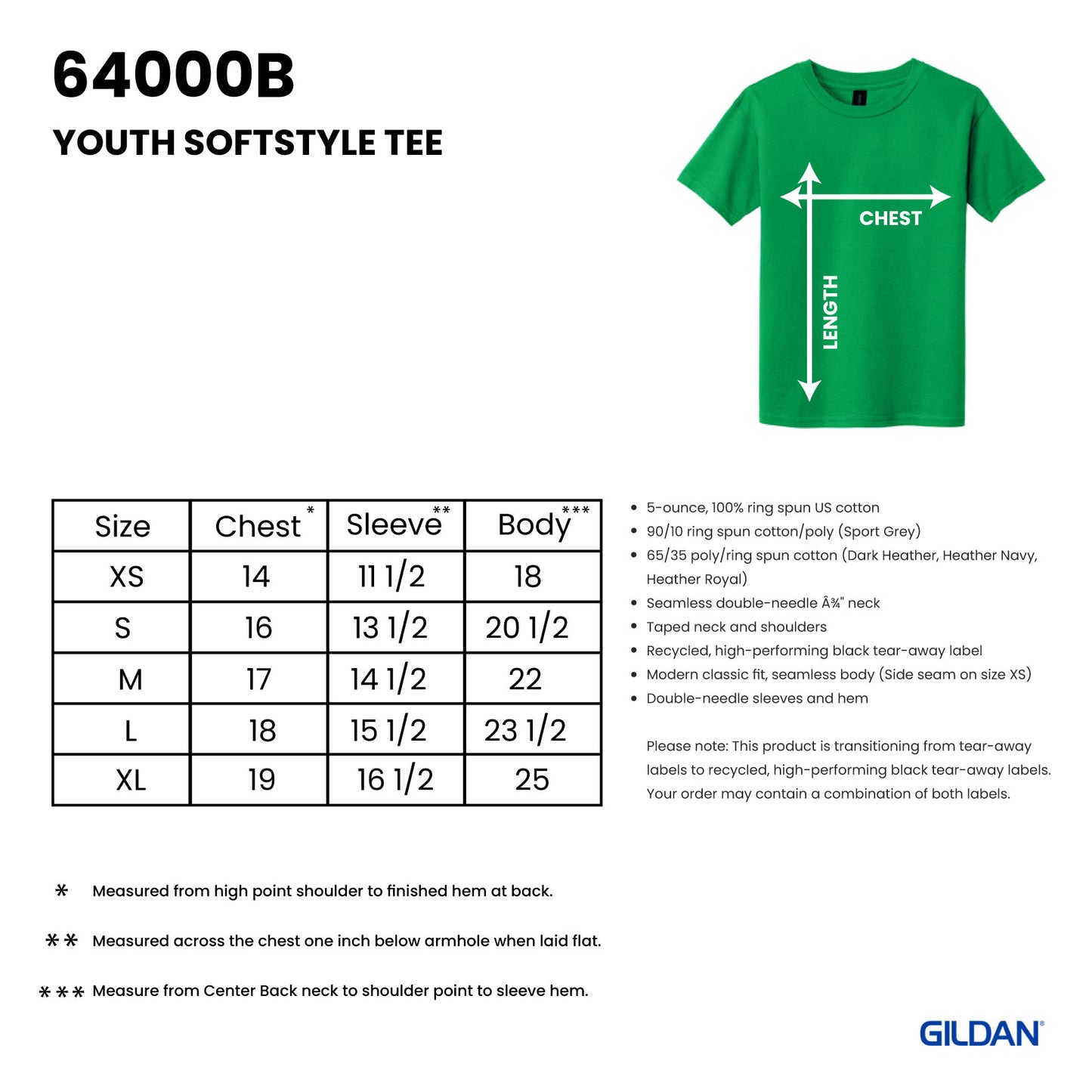 64000b | Youth Gildan Softstyle Tee