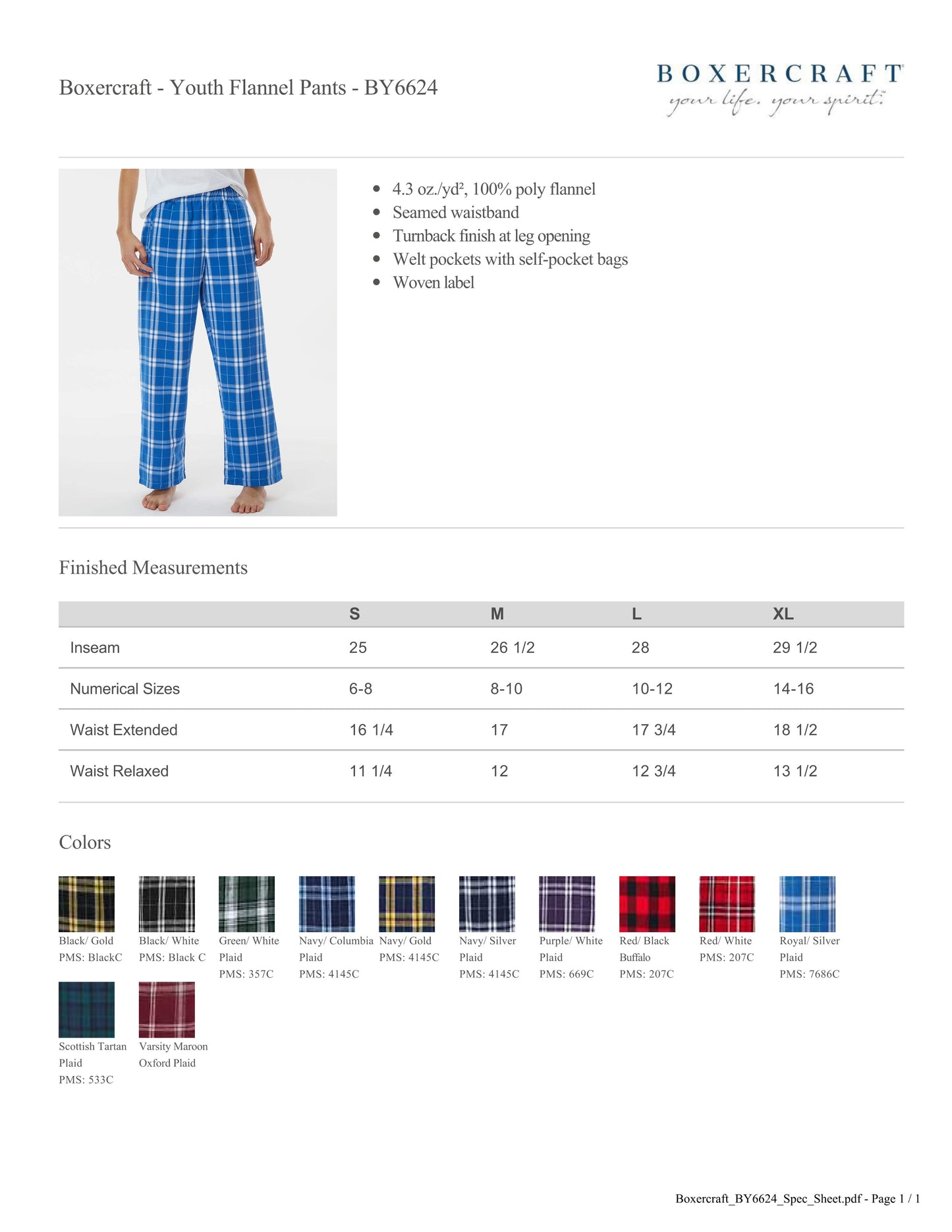 2026 SVE PANTHERS - FLANNEL PANT