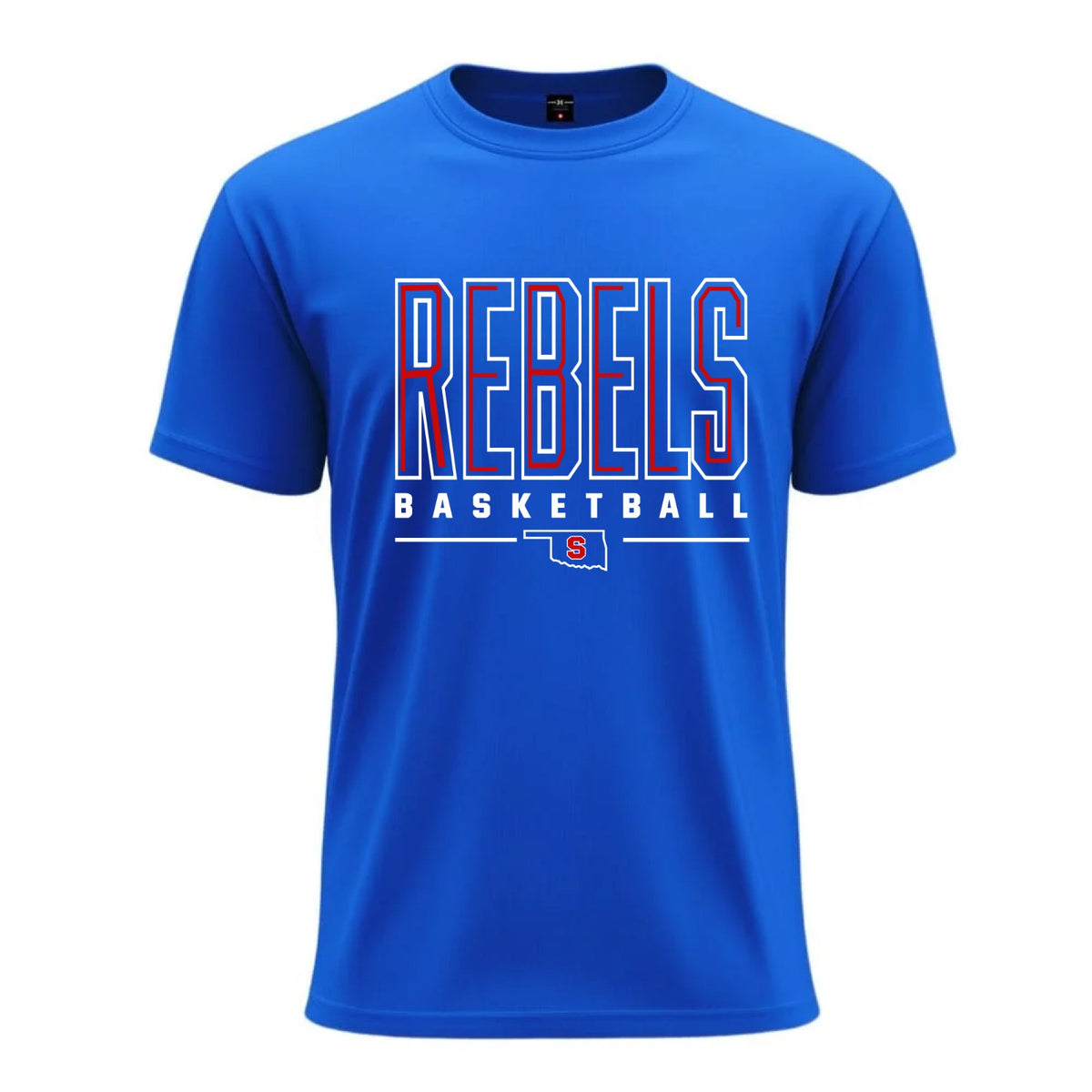 2026 Rebels Varsity Outline Basketball Tee - Royal