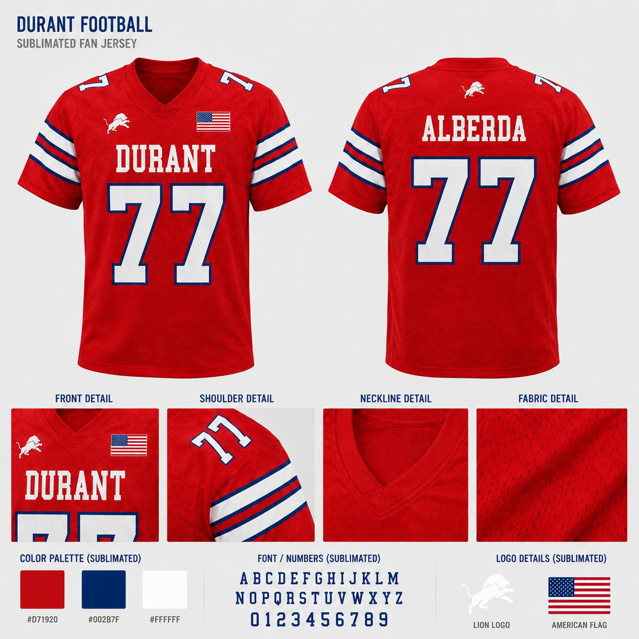 2026 DURANT FOOTBALL REPLICA JERSEY