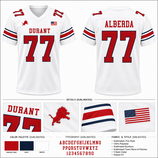 2026 DURANT FOOTBALL REPLICA JERSEY - WHITE
