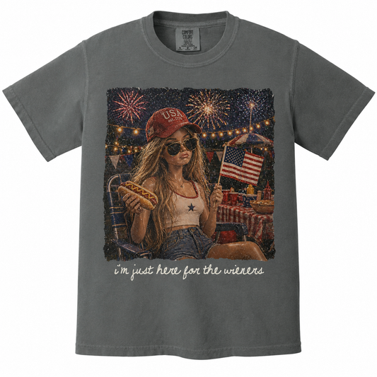 2026 FUNNY DOLL FACE 4TH OF JULY, JUST HERE FOR THE WIENERS