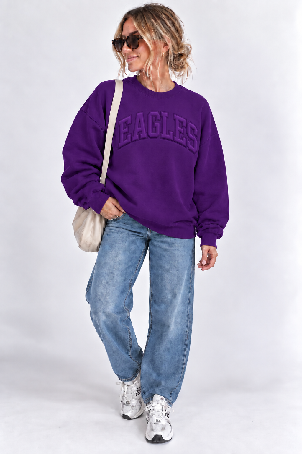 2026 EAGLES EMBOSSED SWEATSHIRT - PURPLE