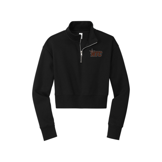 2025 NTC LOGO RHINESTONE - BLACK | CROPPED 1/2 ZIP