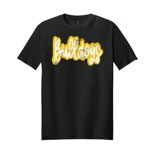 2025 Calera Bulldogs Cursive Distressed - Black