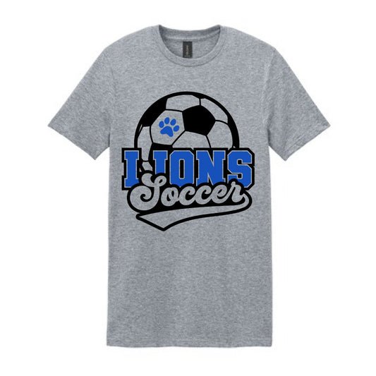 2025 Lions Soccer with Paw - Grey