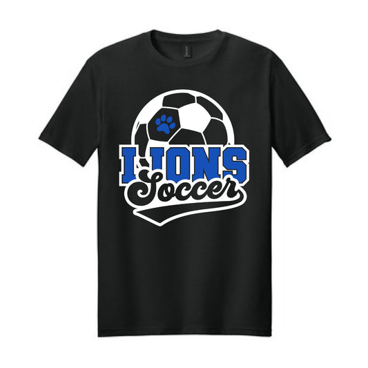 2025 Lions Soccer with Paw - Black