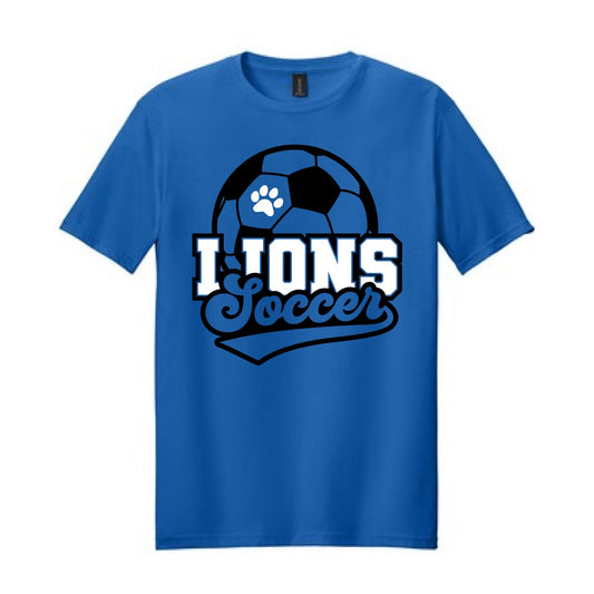 2025 Lions Soccer with Paw - Blue