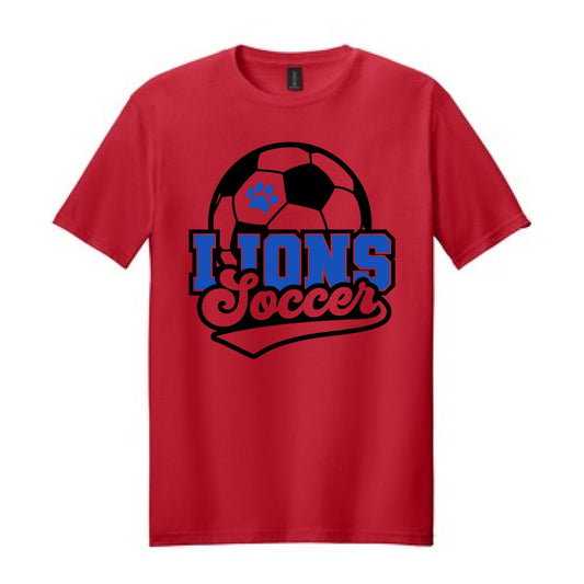 2025 Lions Soccer with Paw - Red