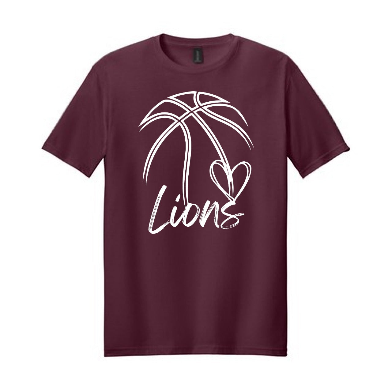 2025 Lions Basketball Distressed - Maroon