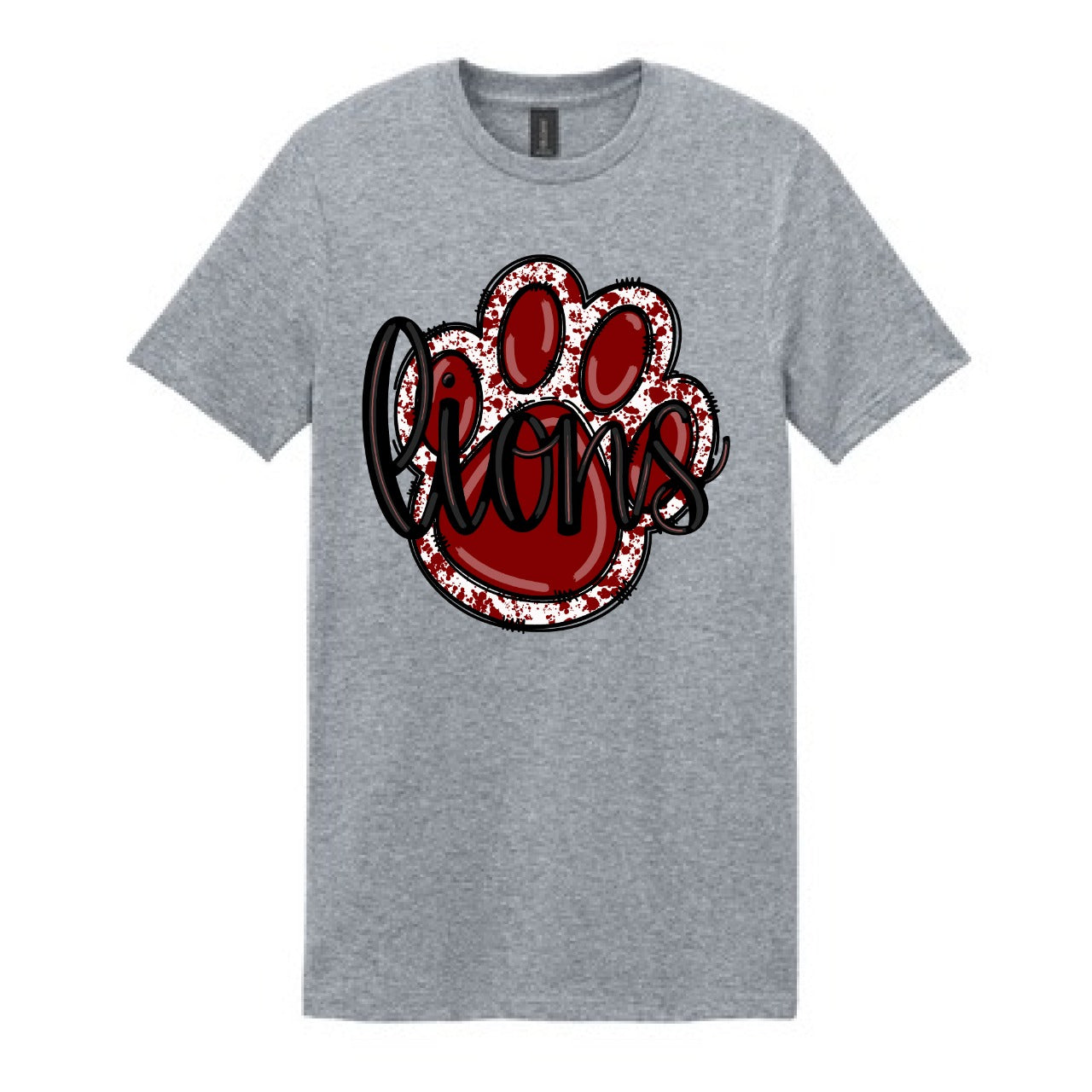 2025 Lions Cursive & Paw - Grey