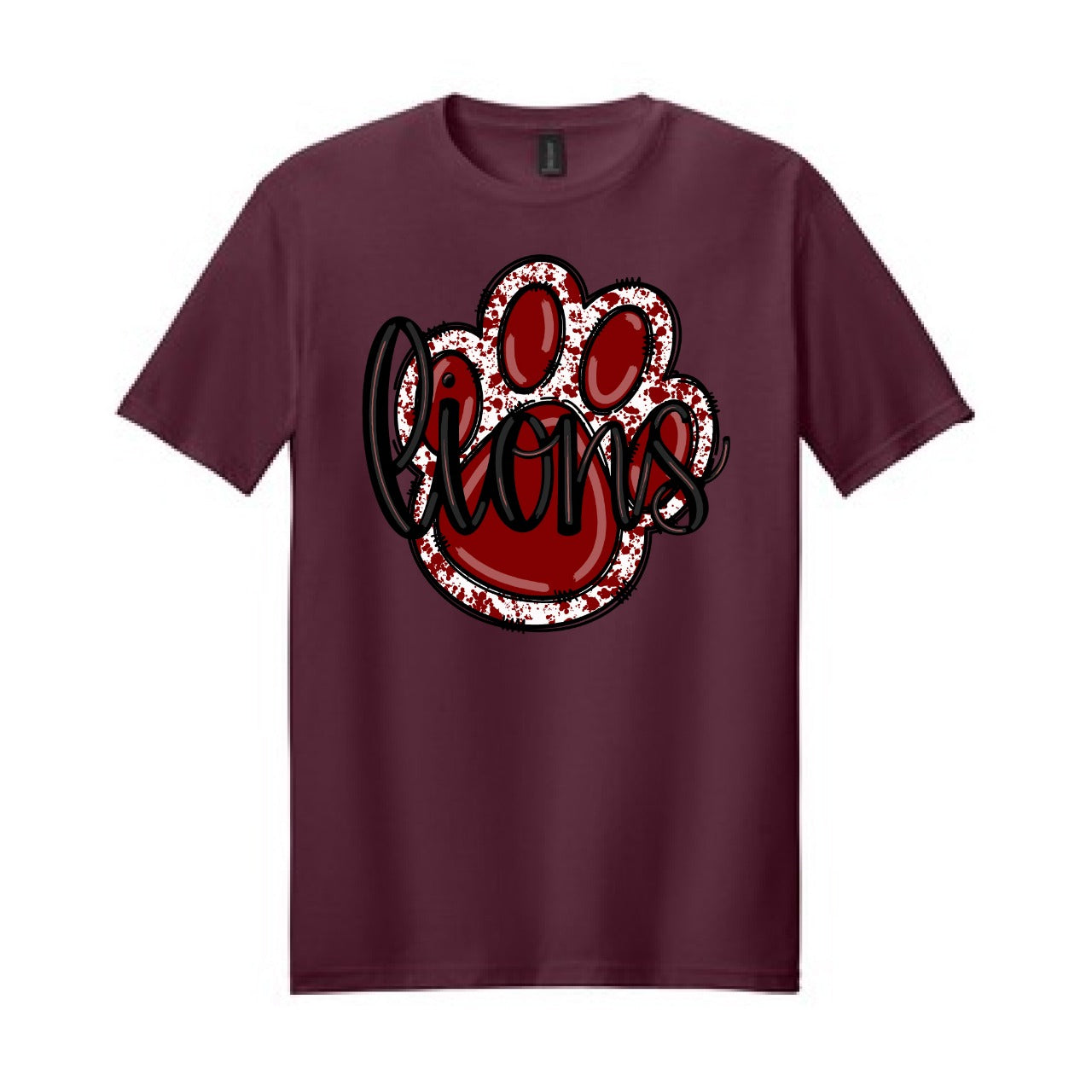 2025 Lions Cursive & Paw - Maroon