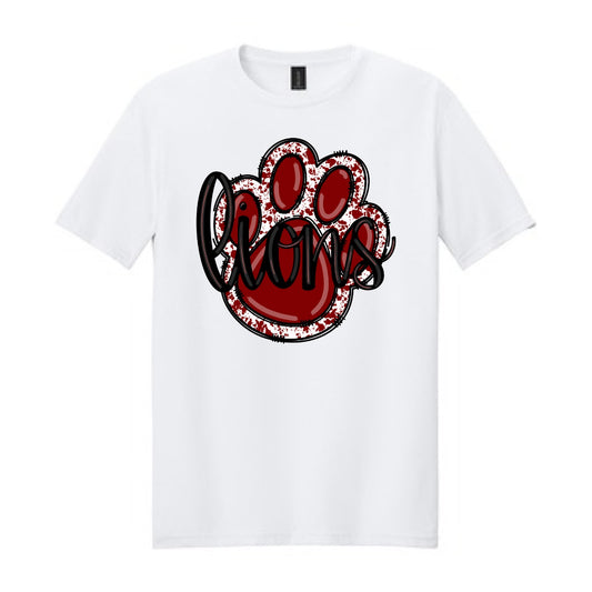 2025 Lions Cursive & Paw - White