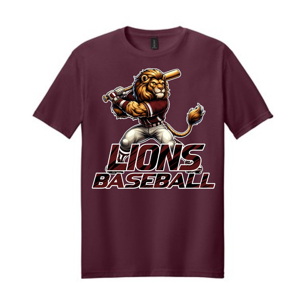 2025 Lions Mascot Baseball - Maroon