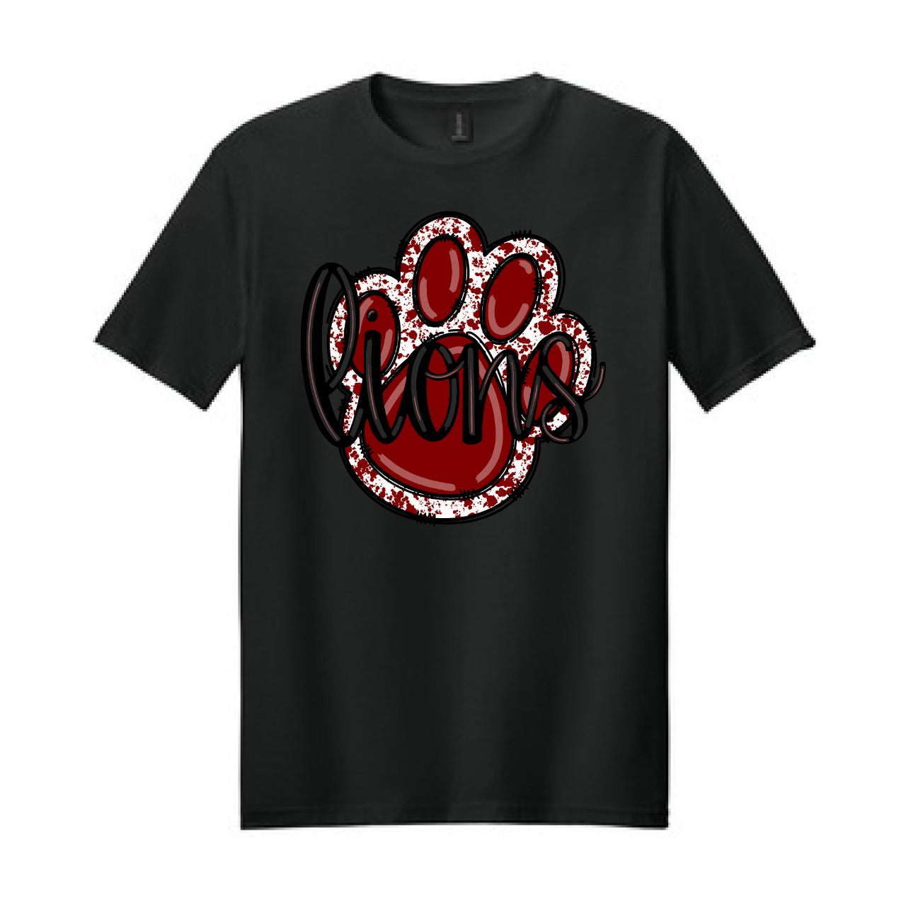 2025 Lions Cursive & Paw - Black