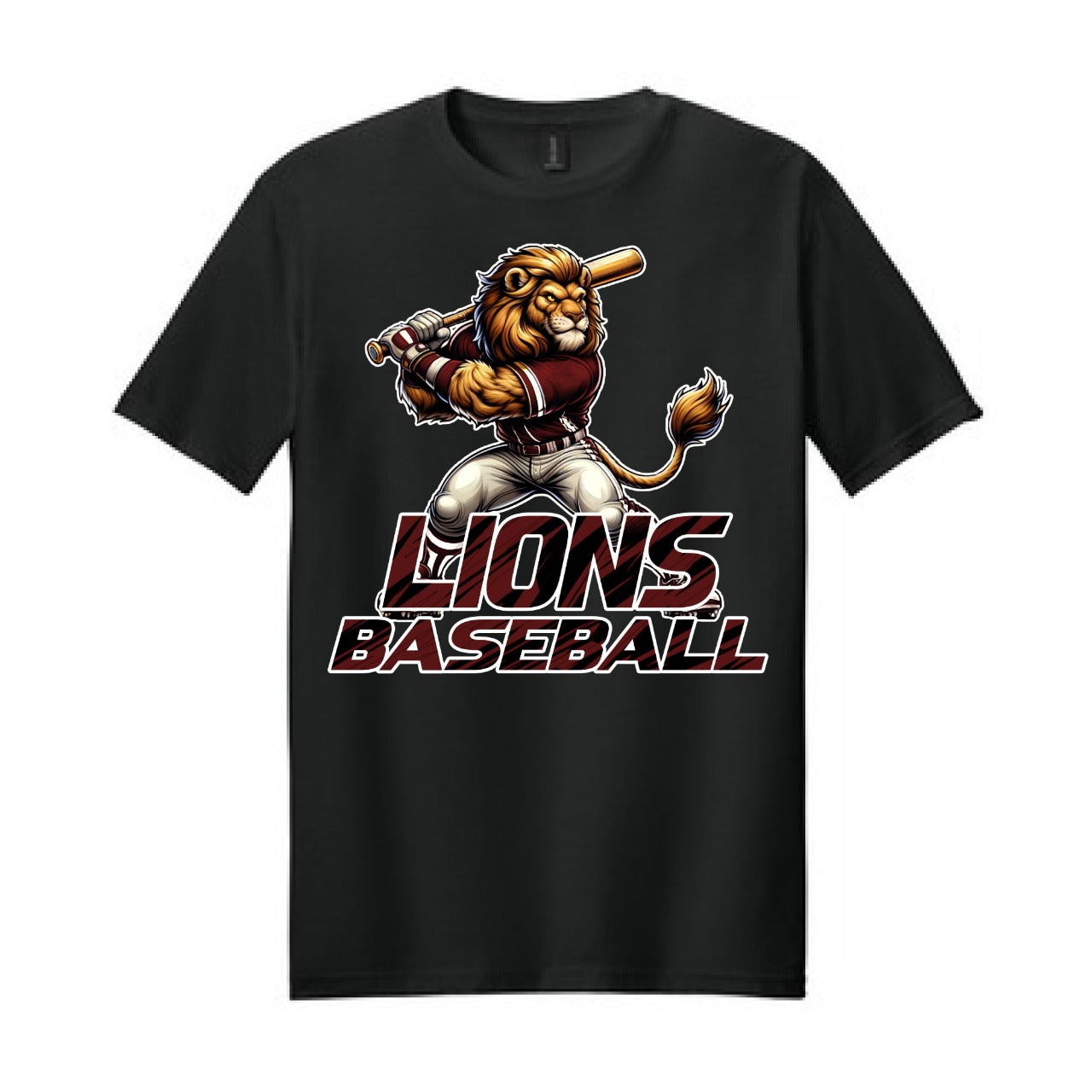 2025 Lions Mascot Baseball - Black