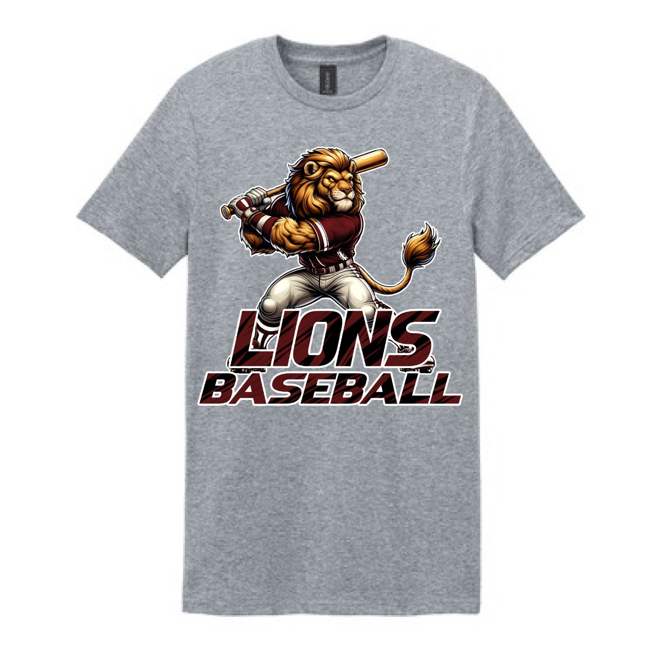 2025 Lions Mascot Baseball - Grey