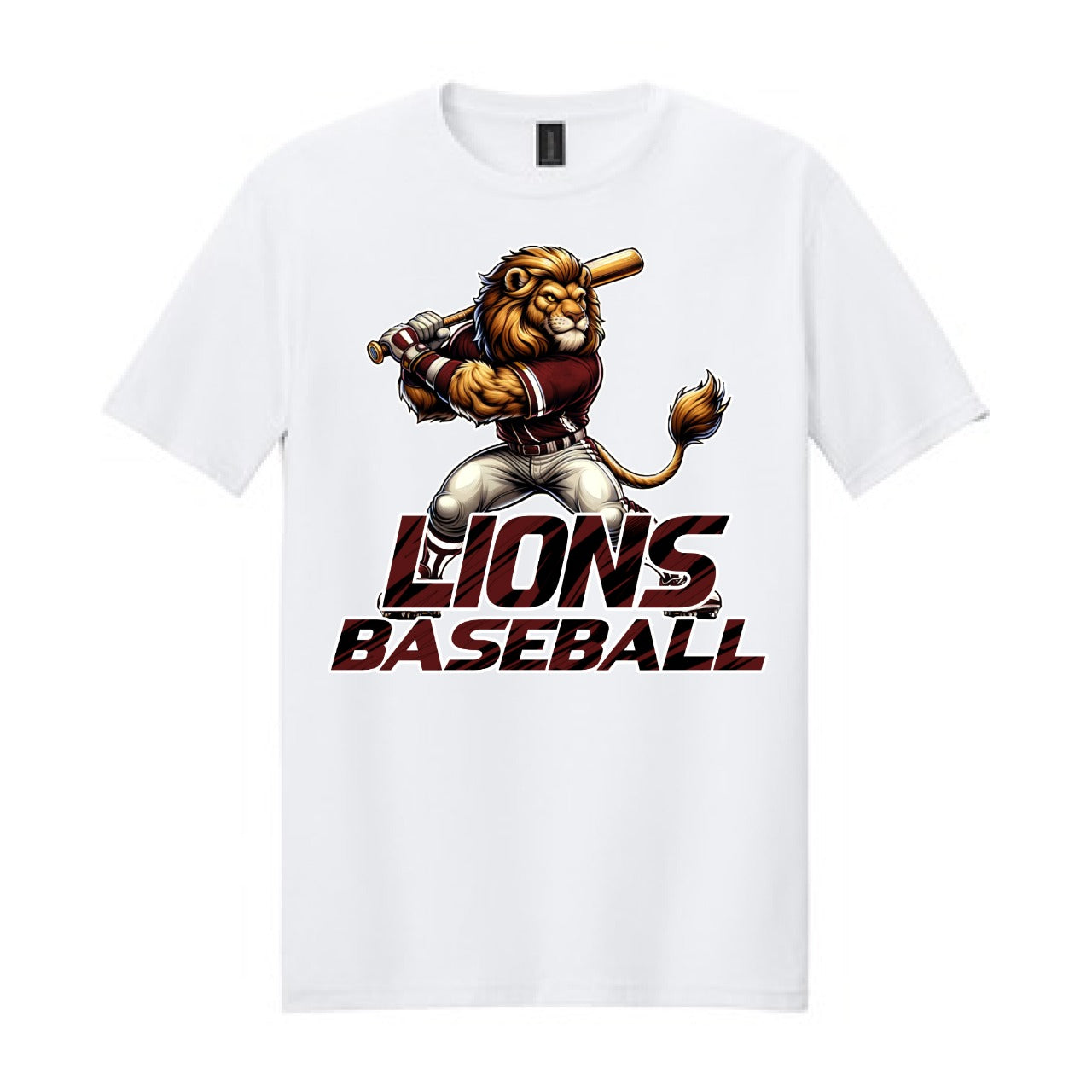 2025 Lions Mascot Baseball - White