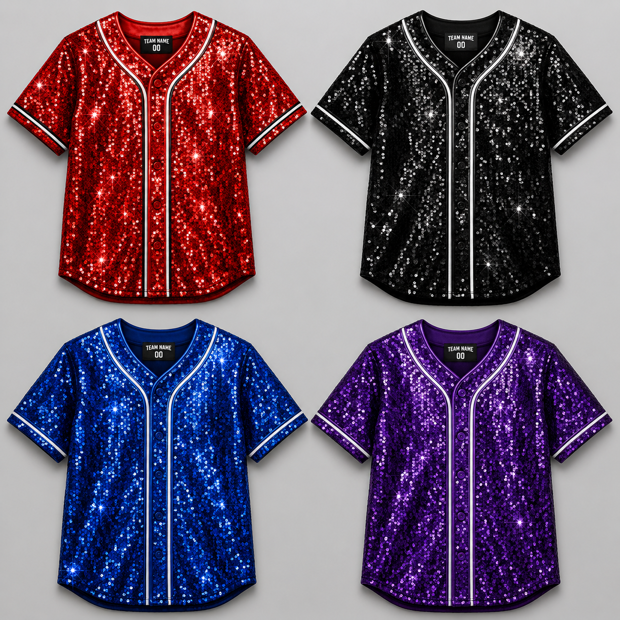 Custom Sequin Full Button Jersey