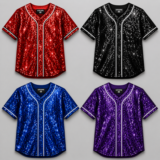 Custom Sequin Full Button Jersey