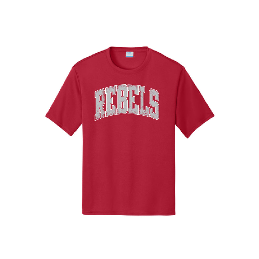 2024 Rebels Curved Distressed Design - Red