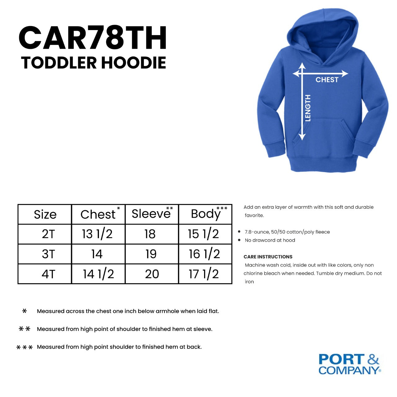 CAR78TH | Toddler Port & Co. Hoodie