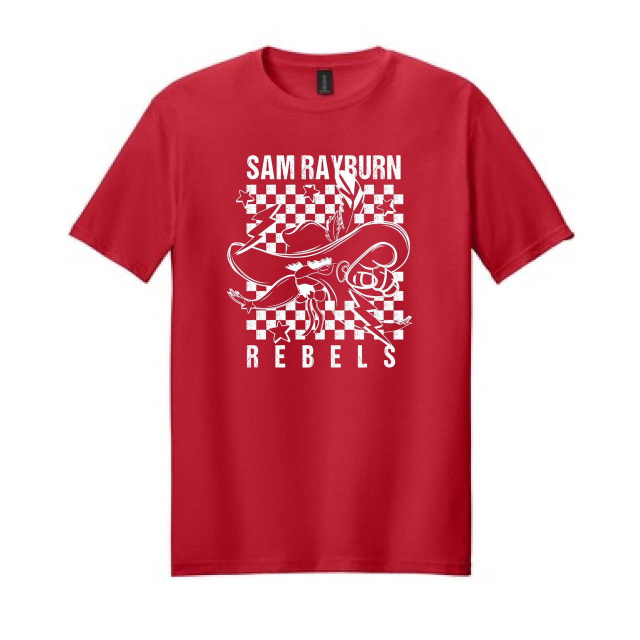 2025 Sam Rayburn Rebels Checkered Distressed - Red