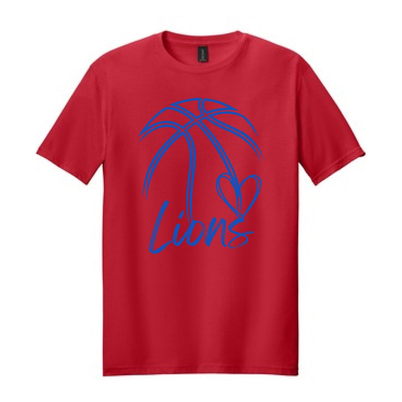 2025 Lions Basketball Distressed - Red