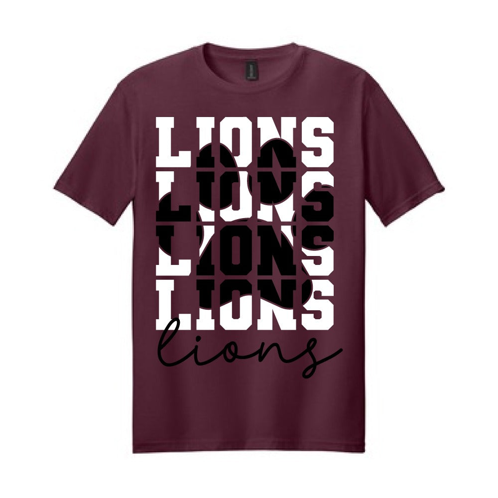 2025 Stacked Lions Paw - Maroon