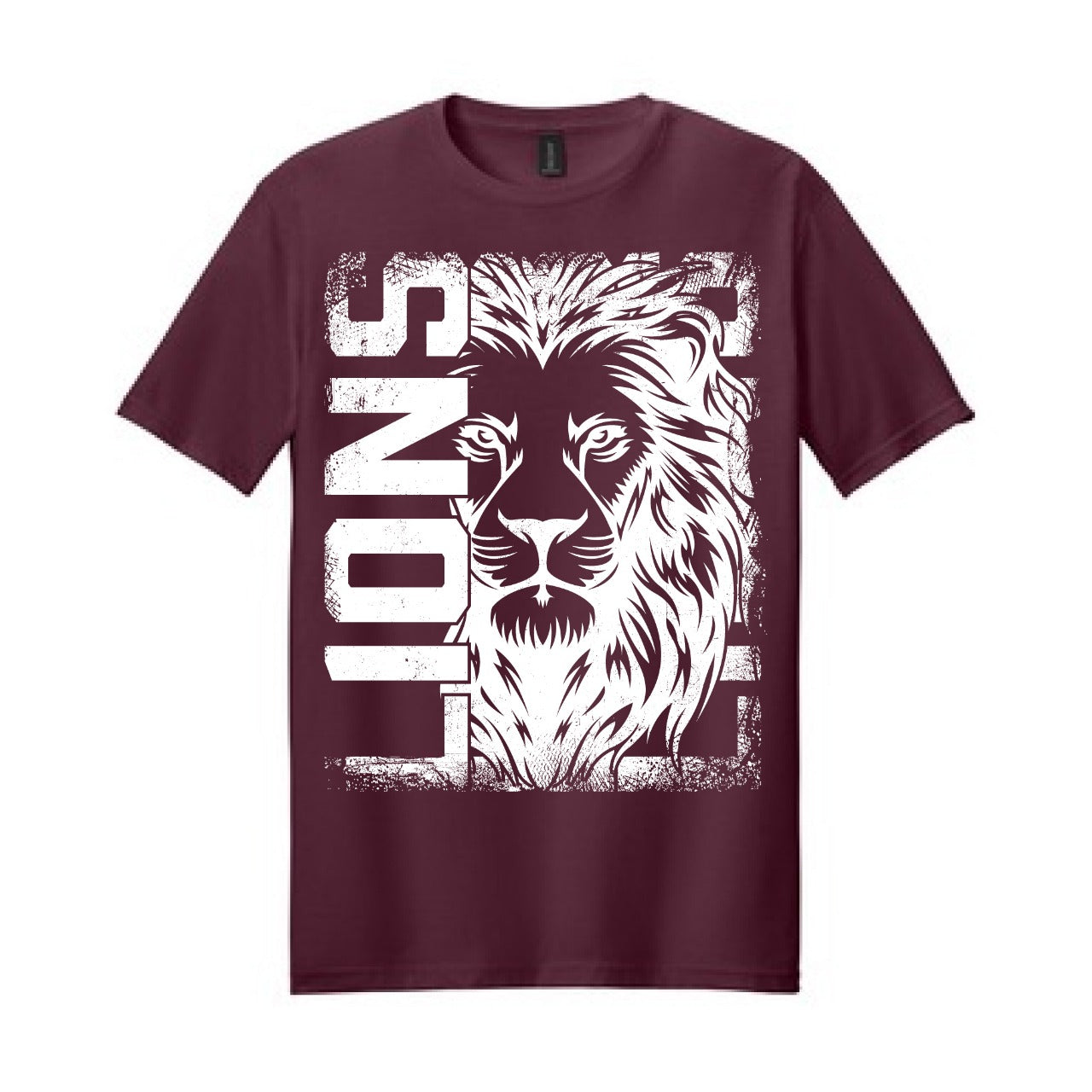 2025 Lions Head Distressed - Maroon