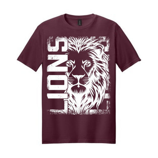 2025 Lions Head Distressed - Maroon