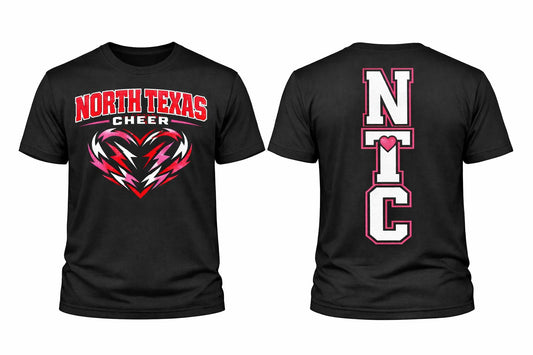 2026 NORTH TEXAS CHEER HEART DESIGN - BLACK | TEE