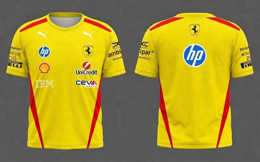 2026 FERRARI DRI-FIT SHIRT - YELLOW
