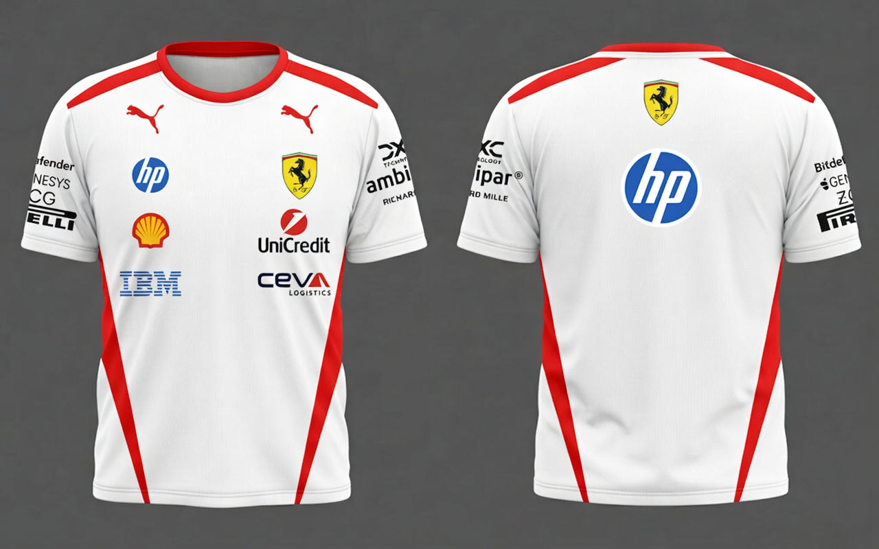 2026 FERRARI DRI-FIT SHIRT - WHITE