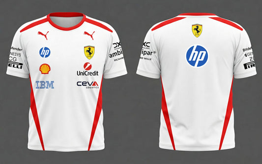 2026 FERRARI DRI-FIT SHIRT - WHITE