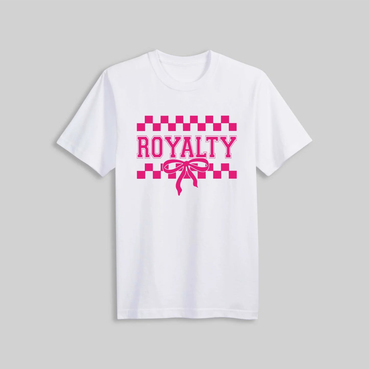 2026 ROYALTY CHECKERED CHEER BOW - WHITE | TEE
