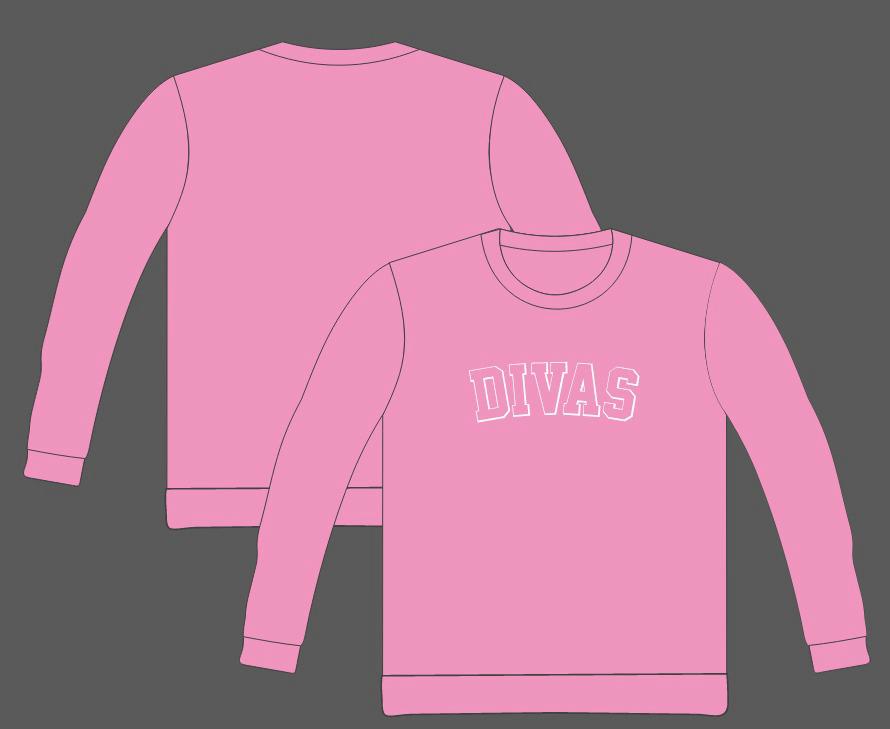 2026 DIVAS - LT PINK | APPLIQUE SWEATSHIRT