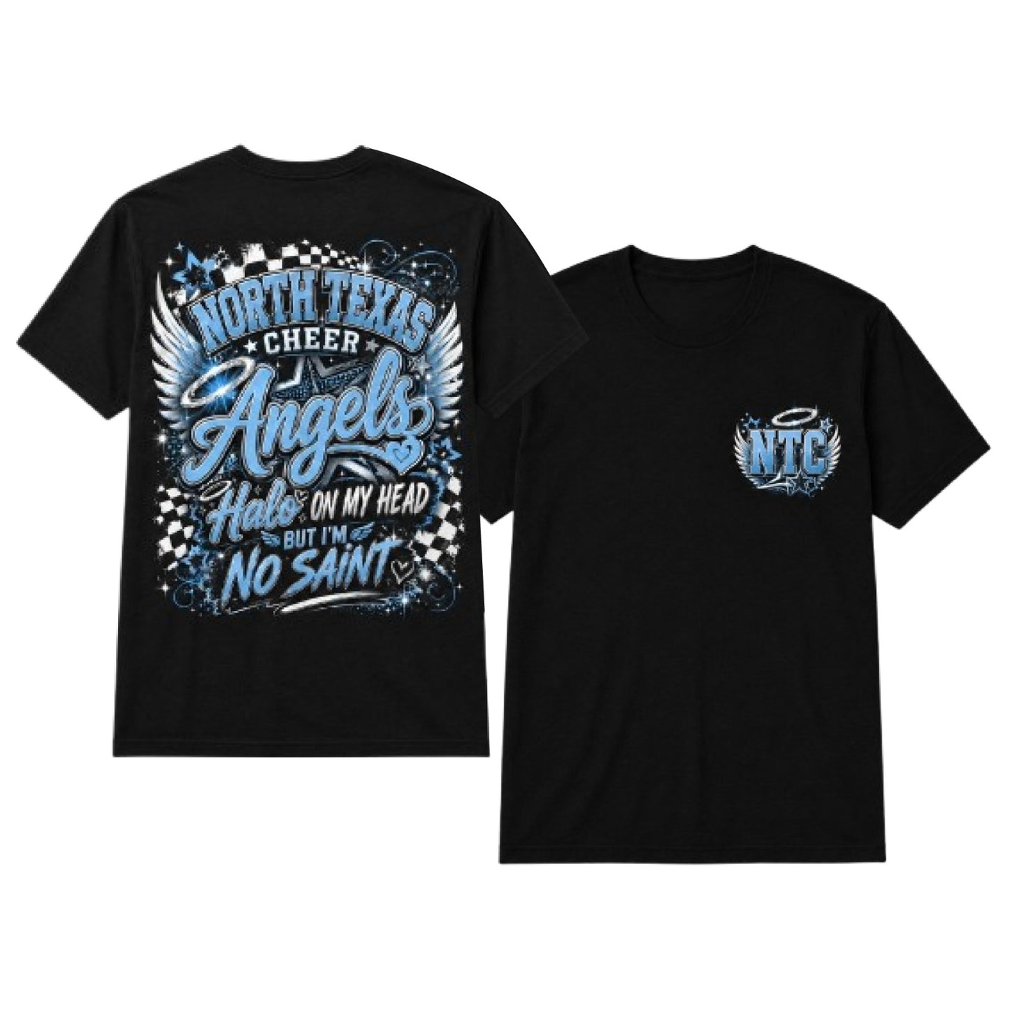 2026 ANGELS HALO ON MY HEAD CHECKERED FLAG - BLACK